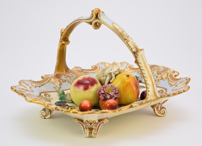 Lot 46 - A rare H&R Daniel fruit and flower basket, circa 1825-30