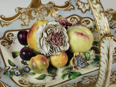Lot 46 - A rare H&R Daniel fruit and flower basket, circa 1825-30