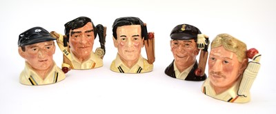 Lot 278 - Five limited edition Royal Doulton cricket character jugs