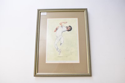 Lot 1053 - SIGNED CRICKET PRINTS, from the book Cricket Characters. (9)