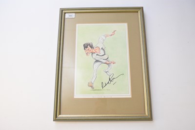 Lot 1053 - SIGNED CRICKET PRINTS, from the book Cricket Characters. (9)