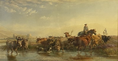 Lot 242 - Henry Brittan Willis (British 1810-1884), Highland Cattle Watering