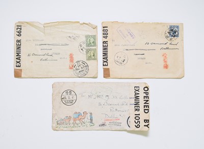 Lot 250 - China, 3 items of stamps / postal history all to same address in Eire, 1941, all Censored