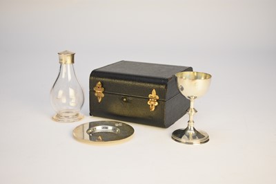 Lot 35 - A cased silver travelling communion set