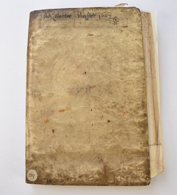 Lot 1100 - 17TH CENTURY MANUSCRIPT. Folio, limp vellum, containing copies of six letters sent by the Lord High Treasurer of England, 1569-1662