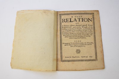 Lot 1098 - WORCESTER CIVIL WAR TRACTS, [COPLEY, Lionel]. A Letter sent from a Gentleman to Sir Henry Martin.