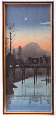 Lot 121 - A set of seven Japanese block prints with two other similar