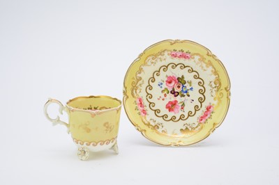 Lot 81 - H&R Daniel 'C-Scroll' border coffee cup and saucer, circa 1827