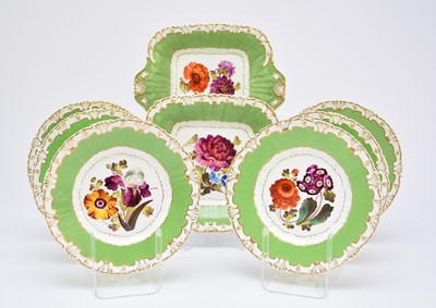 Lot 54 - H&R Daniel botanical dessert service, circa 1830