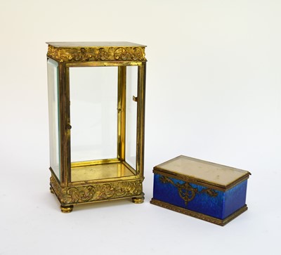 Lot 513 - A metal-mounted Servres casket and a gilt brass mantel clock case