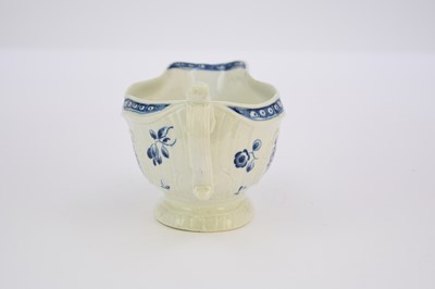 Lot 2 - Worcester 'Strap Flute Floral' sauceboat, circa 1770-75