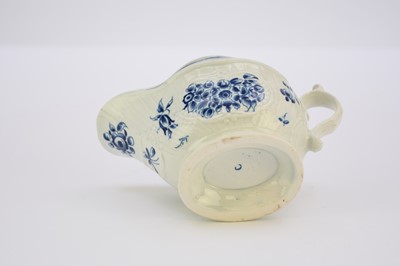 Lot 2 - Worcester 'Strap Flute Floral' sauceboat, circa 1770-75