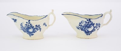 Lot 193 - Caughley 'Apple and Damsons' sauceboats