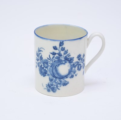 Lot 189 - Caughley 'Apple and Damsons' coffee can, circa 1780-84