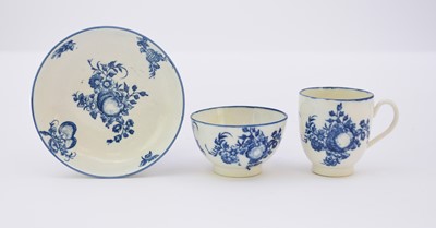 Lot 190 - Caughley 'Apple and Damsons' trio, circa 1785