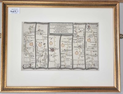 Lot 1062 - GARDNER, Thomas, 3 strip maps, including The Roads from Shrewsbury and Chester to Holywell