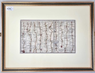 Lot 1062 - GARDNER, Thomas, 3 strip maps, including The Roads from Shrewsbury and Chester to Holywell