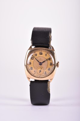 Lot 107 - Omega: A gentleman's 9ct gold wristwatch