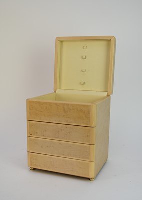 Lot 380 - An Agresti burr maple jewellery box