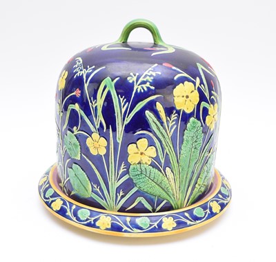 Lot 285 - Good Copeland majolica stilton cheese dome and stand