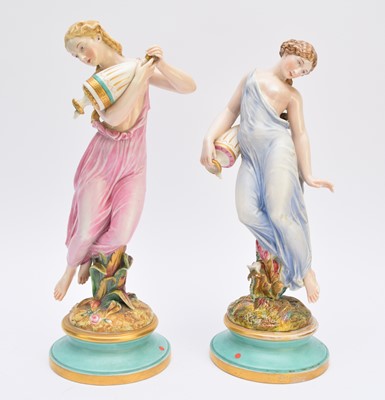 Lot 289 - Pair of Royal Worcester figures of 'Morning Dew' and 'Evening Dew'