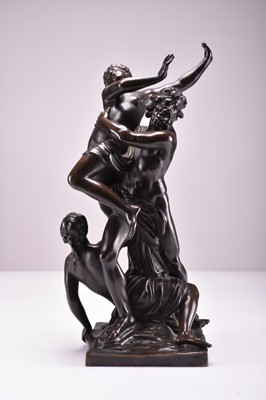 Lot 320 - After Francois Girardon, a patinated bronze group of Pluto abducting Prosperine