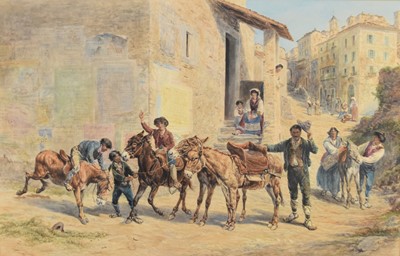 Lot 422 - Italian School (19th Century) Street Scene