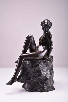 Lot 321 - After Bernardo Baletrieri, a bronze figure of a bather