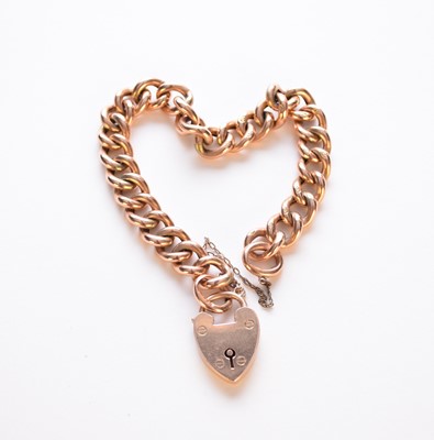 Lot 67 - A rose metal hollow curb link bracelet