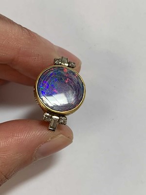 Lot 43 - An opal doublet ring and diamond ring