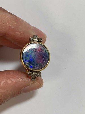 Lot 43 - An opal doublet ring and diamond ring