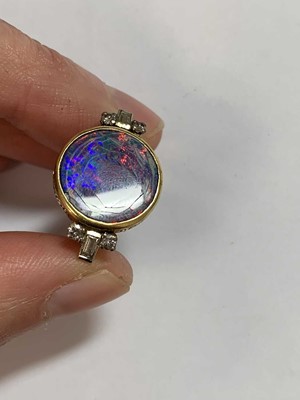 Lot 43 - An opal doublet ring and diamond ring