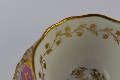 Lot 73 - A H&R Daniel teapot, sucrier and matching teacup and saucer