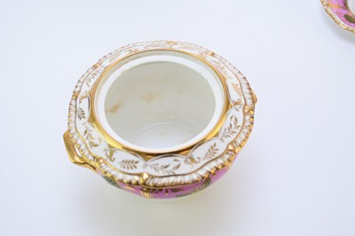 Lot 73 - A H&R Daniel teapot, sucrier and matching teacup and saucer