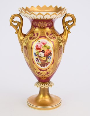 Lot 60 - H&R Daniel twin-handled vase, circa 1825-30