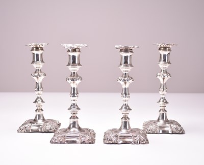 Lot 12 - A set of four early Victorian silver candlesticks