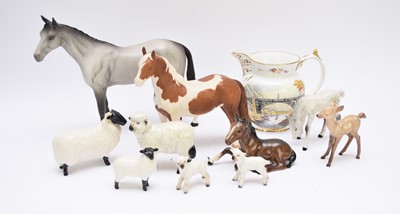 Lot 322 - Group of Beswick animals and a Coalport jug