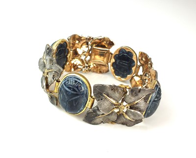 Lot 86 - A white and yellow metal bracelet by M. Buccellati