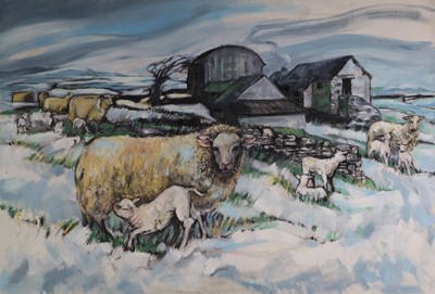 Lot 56 - Beverley Fry (b.1948) Hill Farm Sheep