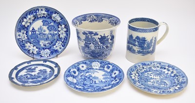 Lot 295 - Large collection of British blue and white pottery, early 19th century