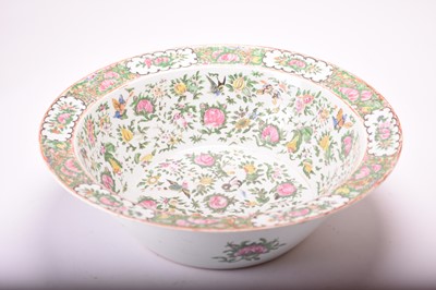 Lot 56 - A Chinese Canton famille rose punch bowl, 19th century