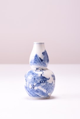 Lot 23 - A Chinese blue and white gourd shape vase, probably Qianlong