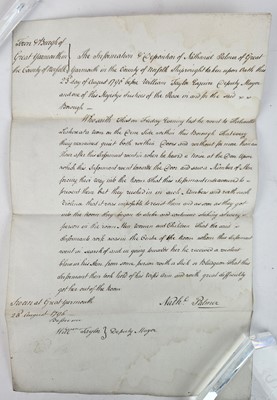 Lot 22 - Manuscripts - Anti-radical theft and assault by Royal Navy sailors, 1796