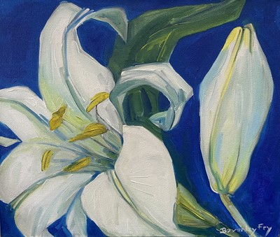 Lot 55 - Beverley Fry (b.1948) Lily and Bud