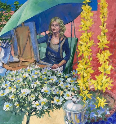 Lot 24 - Beverley Fry (b.1948) Painting My Studio Garden