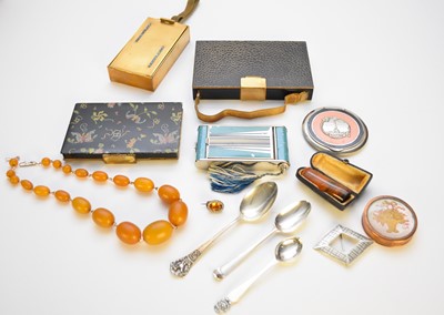 Lot 59 - A collection of compacts and costume jewellery