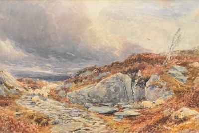 Lot 410 - Thomas Collier (1840 - 1891) Sheep on a Rocky Path