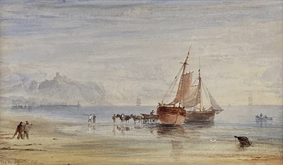 Lot 254 - Anthony Vandyke Copley Fielding (1787-1855), Boats Unloading at the Shore