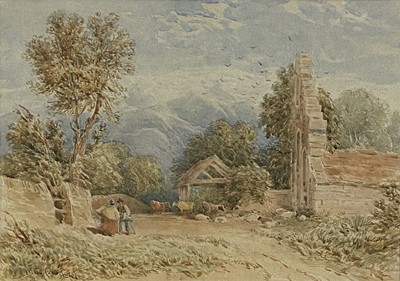 Lot 275 - David I Cox (British 1783 - 1859) Khymer Abbey, North Wales