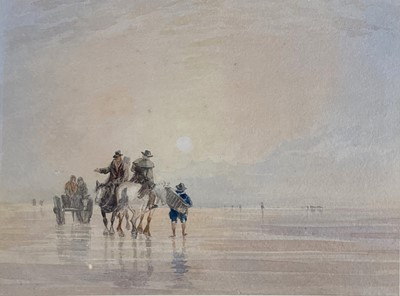 Lot 291 - David I Cox (British 1783 - 1859) Crossing the Sands